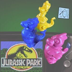 Tupperware Tuppertoys 1992 3-ct Interchangeable Stackable Dinosaurs Toys